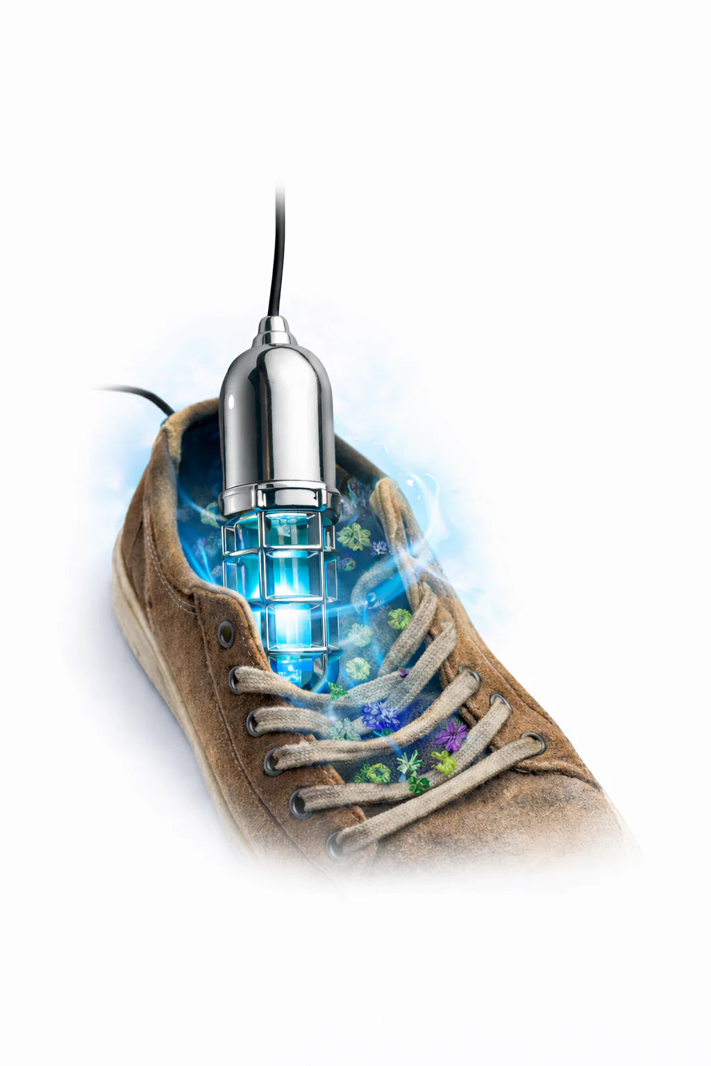 Medical-grade UV-C technology inside shoe